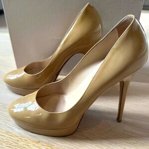 Jimmy Choo Glossy Beige Heels